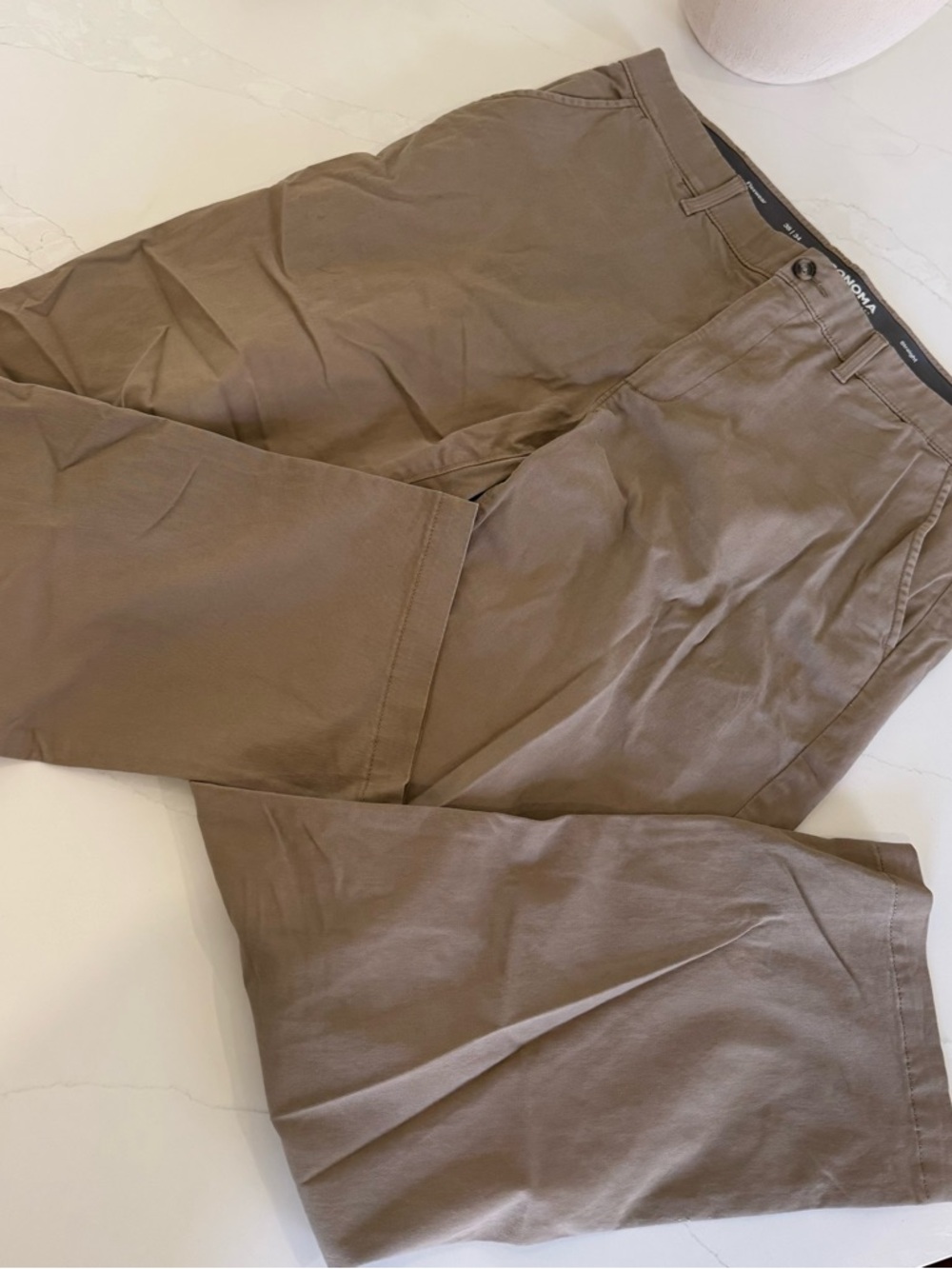 Sonoma Men's Khaki Straight-Leg Chinos - Taupe Brown